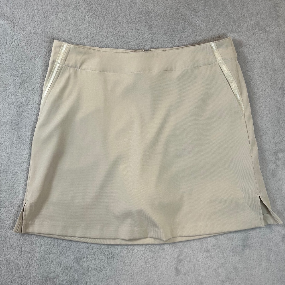 Lady Hagen Golf Skort Beige Khaki sz 6 Classic A-line Pockets 17" Tennis Active